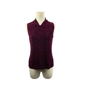 Sleeveless Burgundy Textured Top By Weekenders Size S/P